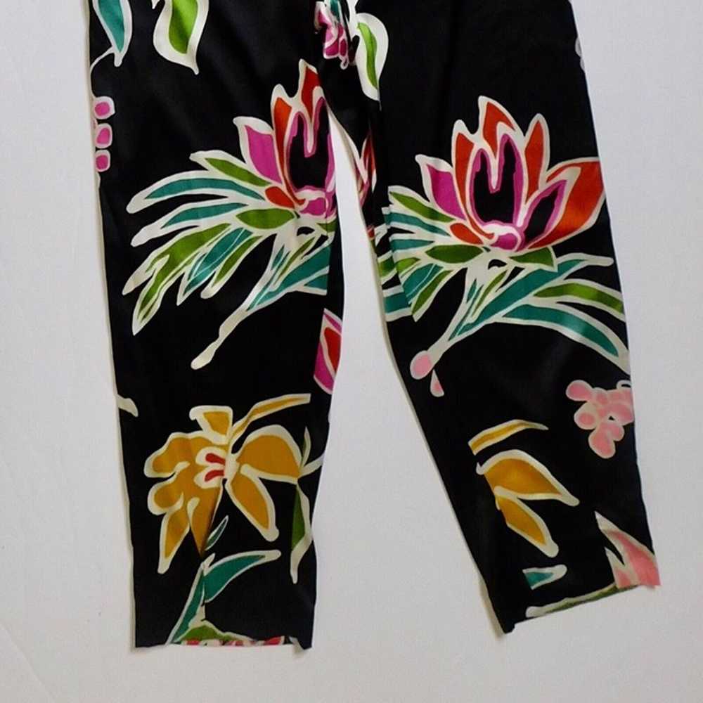 ZARA Tropical Floral Jumpsuit Satin Resortwear Va… - image 4