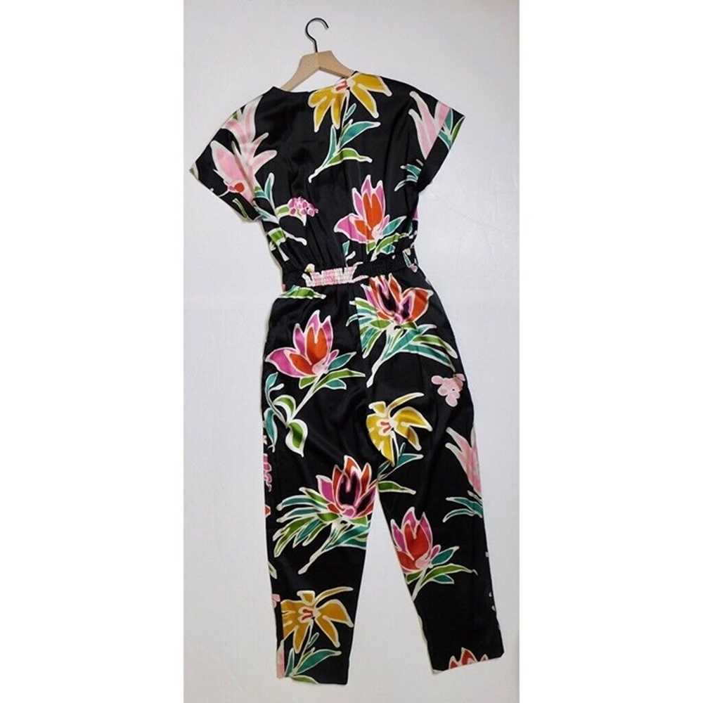 ZARA Tropical Floral Jumpsuit Satin Resortwear Va… - image 6