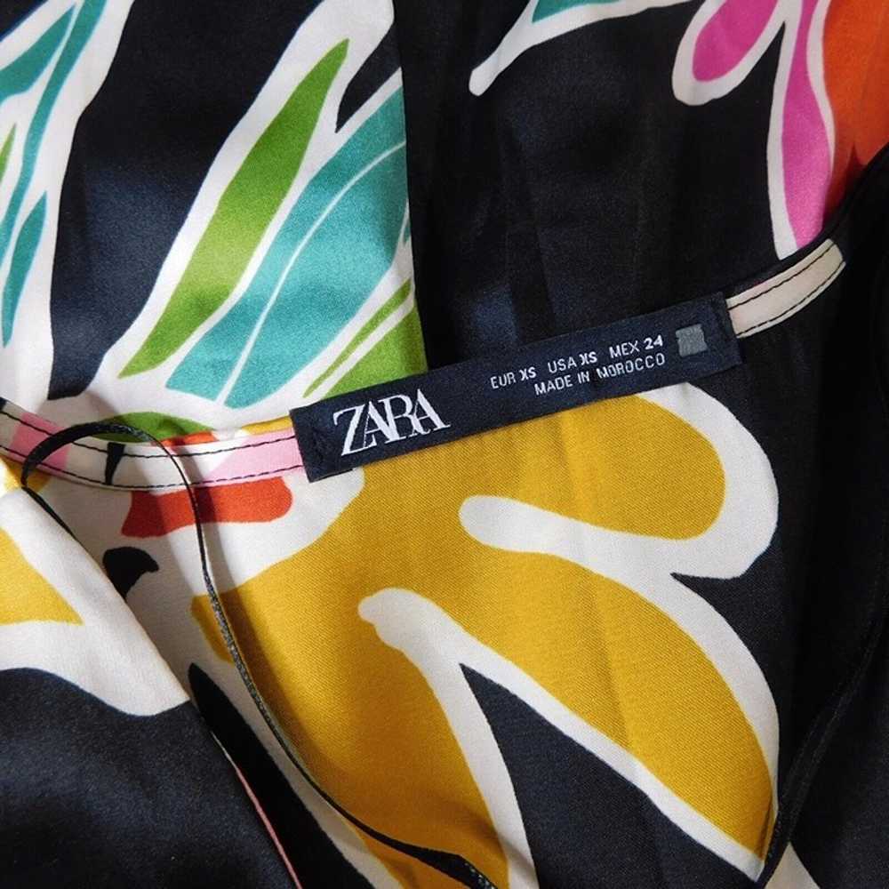 ZARA Tropical Floral Jumpsuit Satin Resortwear Va… - image 9
