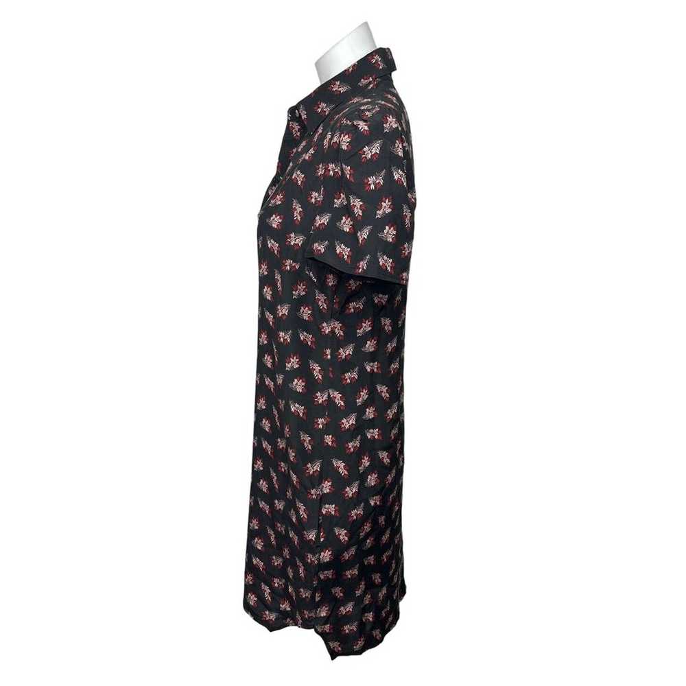 Frame Black Silk Floral Short Sleeve Button Up Co… - image 2