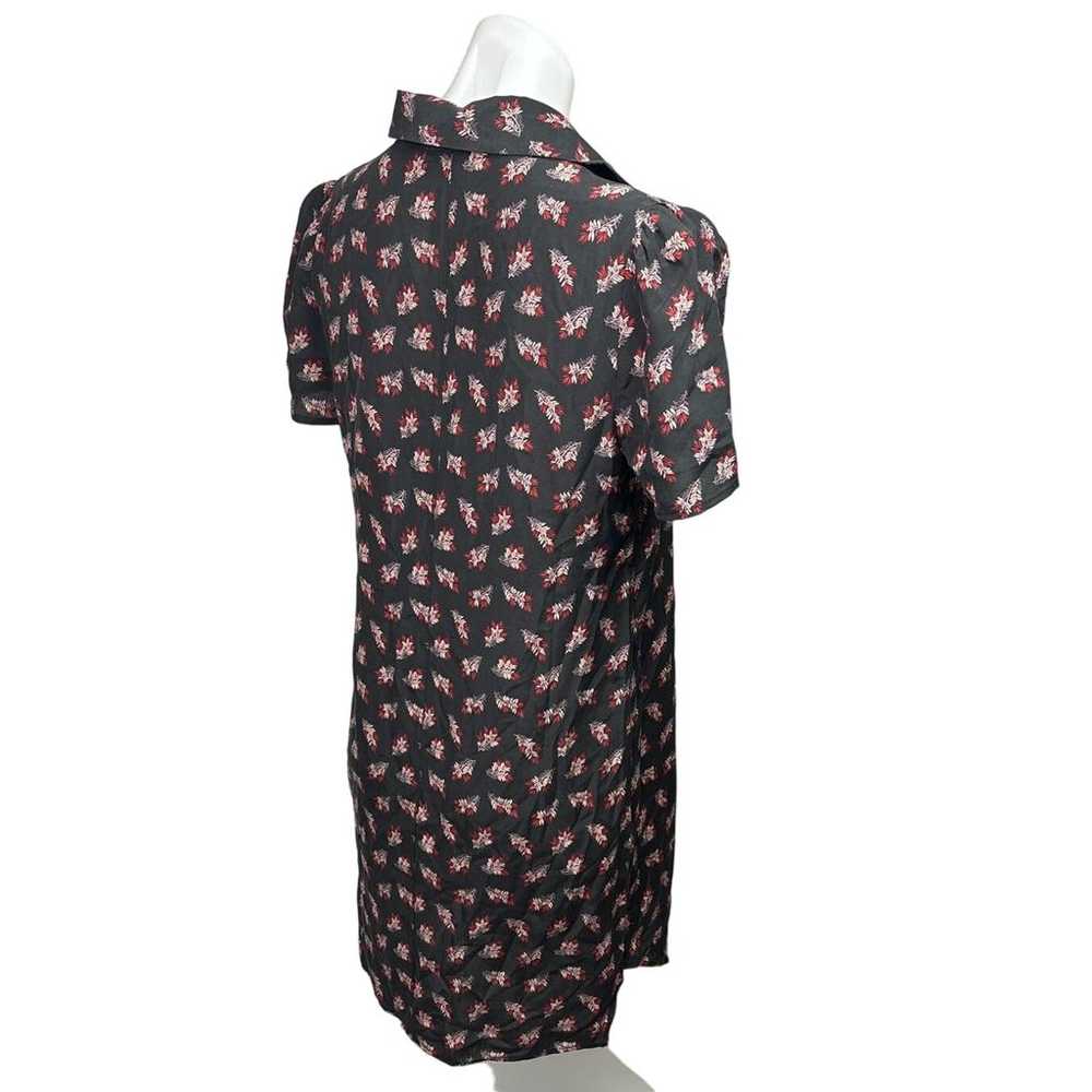 Frame Black Silk Floral Short Sleeve Button Up Co… - image 3