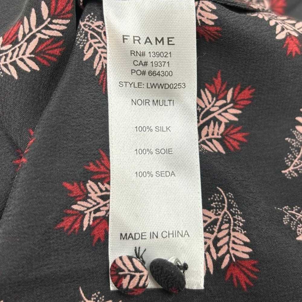 Frame Black Silk Floral Short Sleeve Button Up Co… - image 9