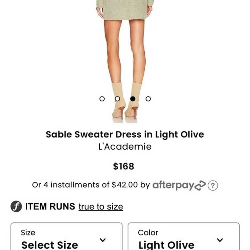 L’ACADEMIE Sable Sweater Mini Dress in Light Oliv… - image 10