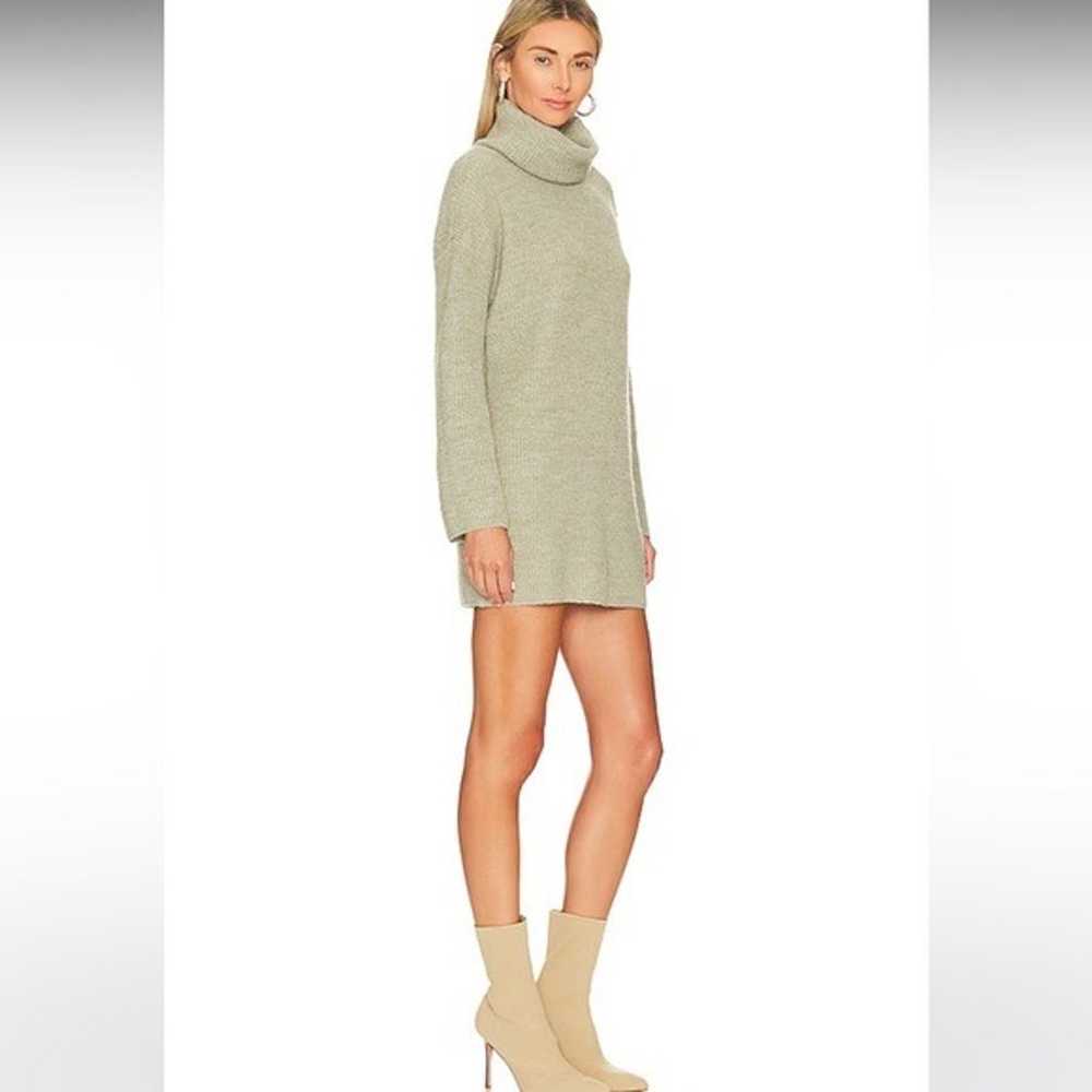 L’ACADEMIE Sable Sweater Mini Dress in Light Oliv… - image 2