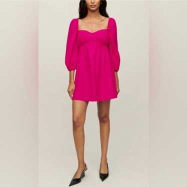 Reformation Farley Long Sleeve Mini Dress pink Cor