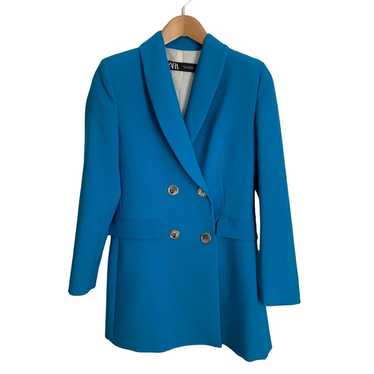 ZARA NEW WOMAN FITTED DOUBLE BREASTED LONG BLAZER 
