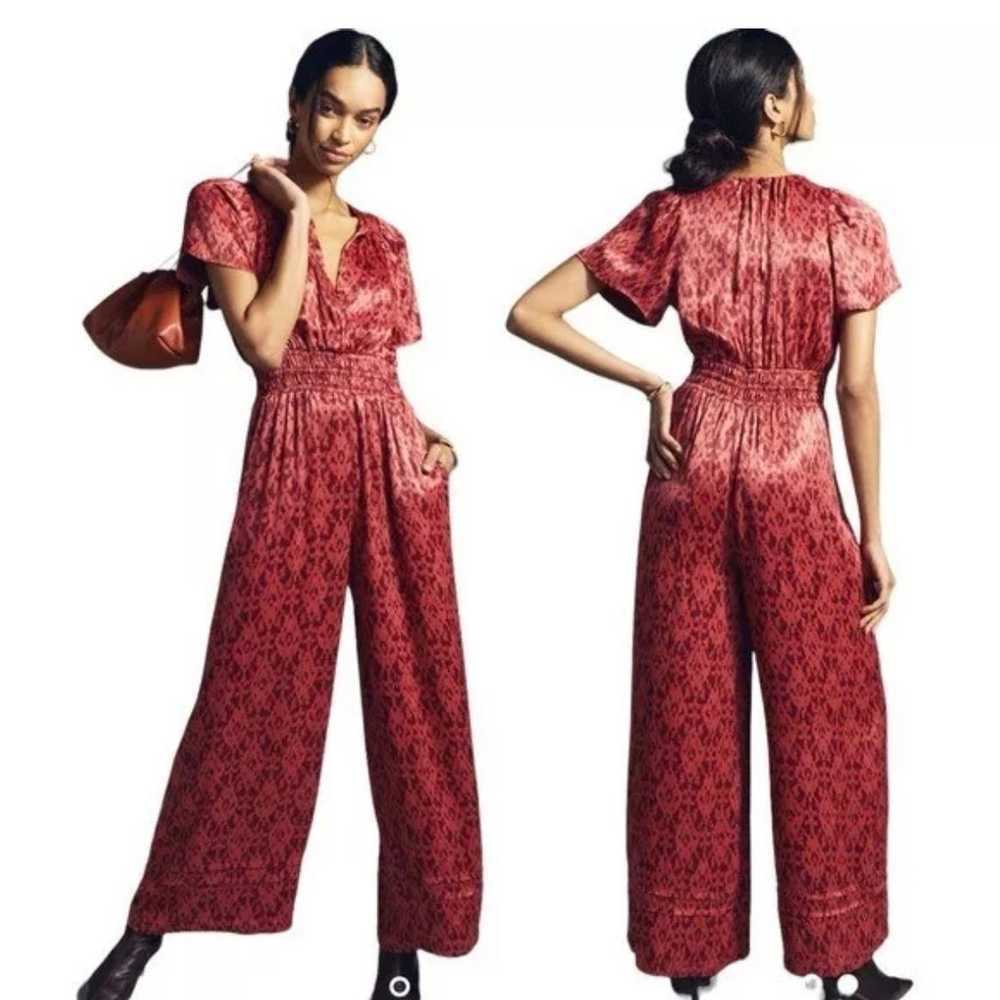 Anthropologie Somerset Jumpsuit Puff Sleeve Wide … - image 1