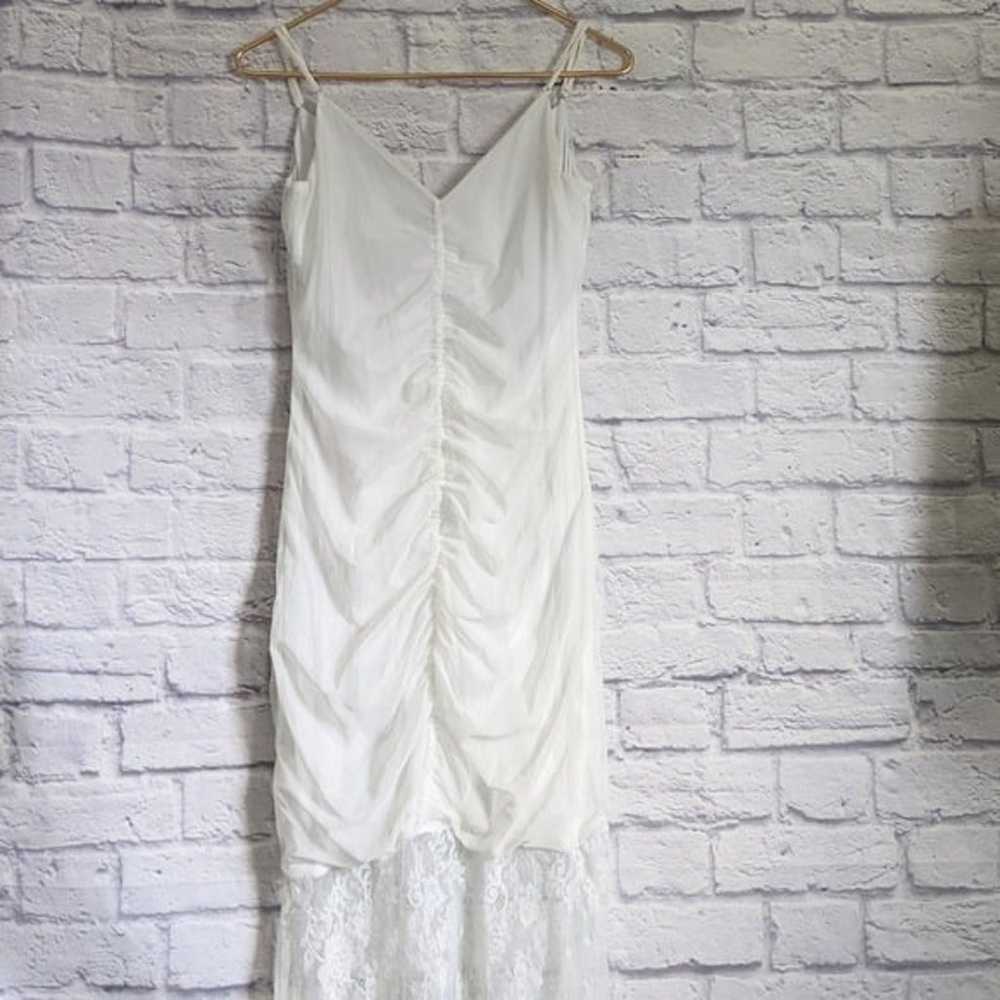 Cami NYC Ohanna Ruched Midi Dress L White Lace He… - image 4