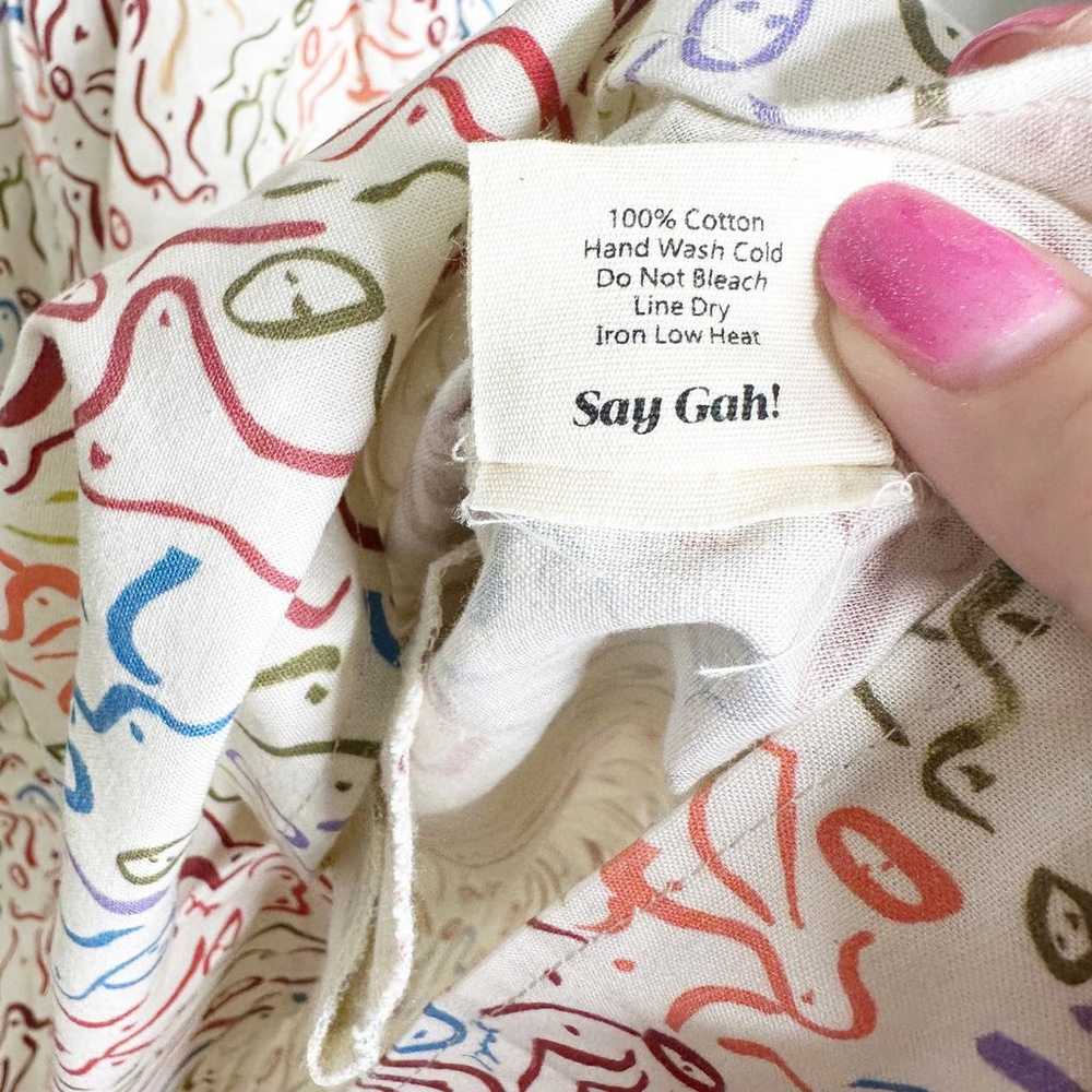Say Gah Womens Dress Shift Pattern Tie V Neck Lon… - image 8