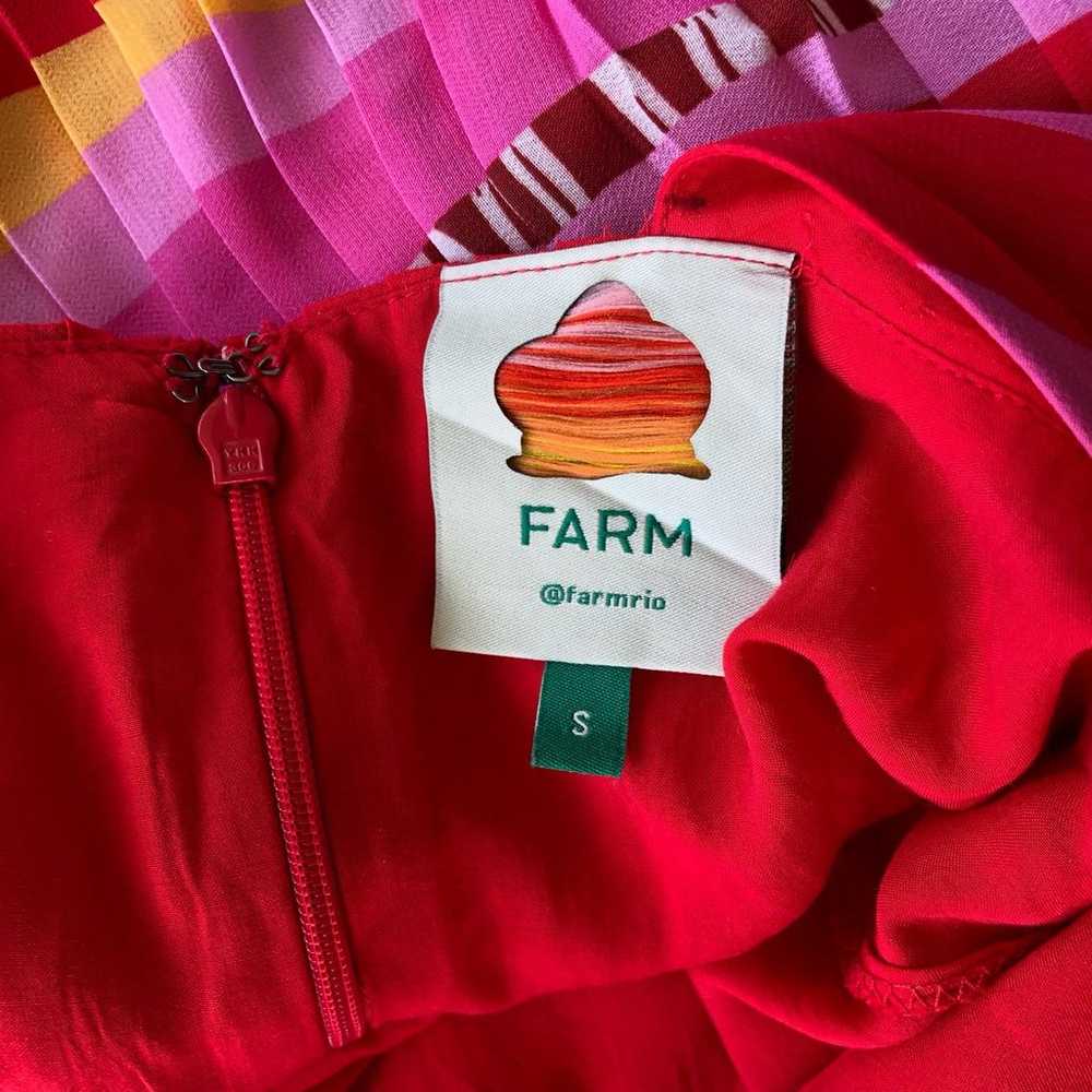 Farm Rio Lucy Striped Tiered Pleated Midi Dress V… - image 5