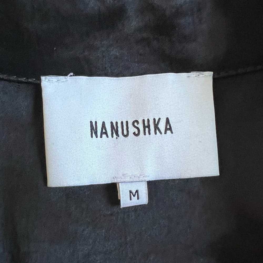 Nanushka Womens Collared Lace Up Mock Neck Silky … - image 4