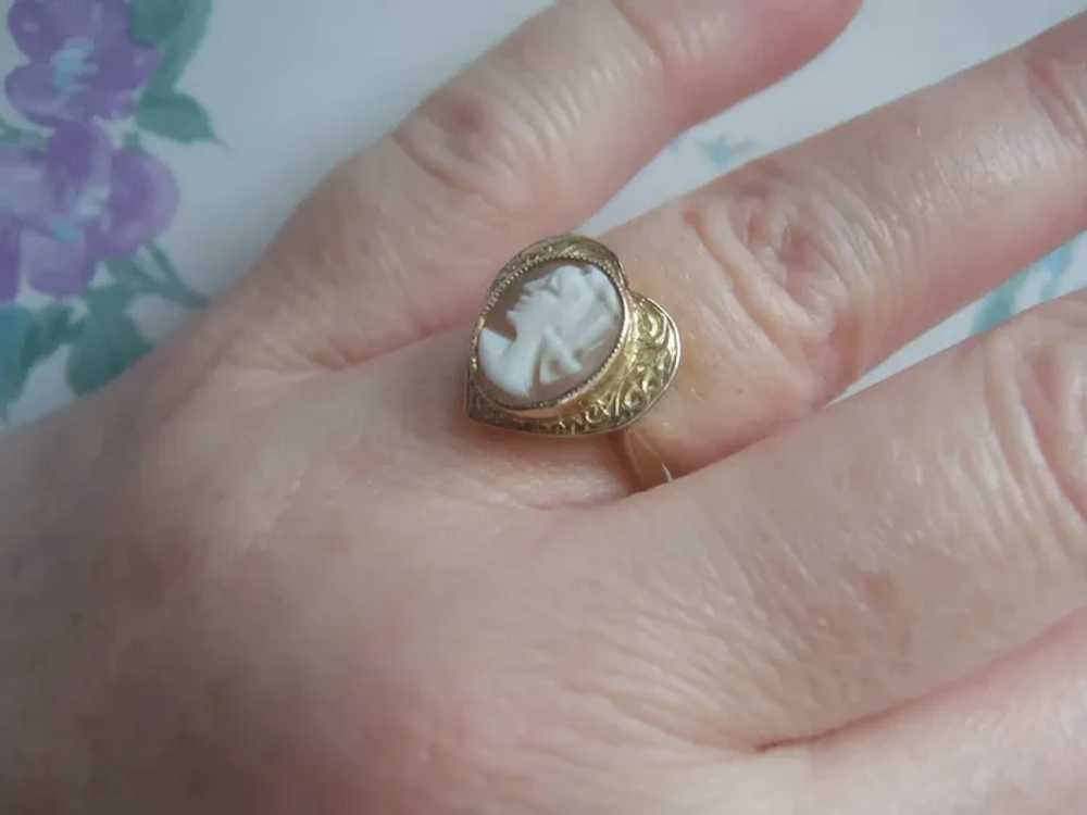 Vintage Gold on Sterling Silver Heart Shaped Ring… - image 11