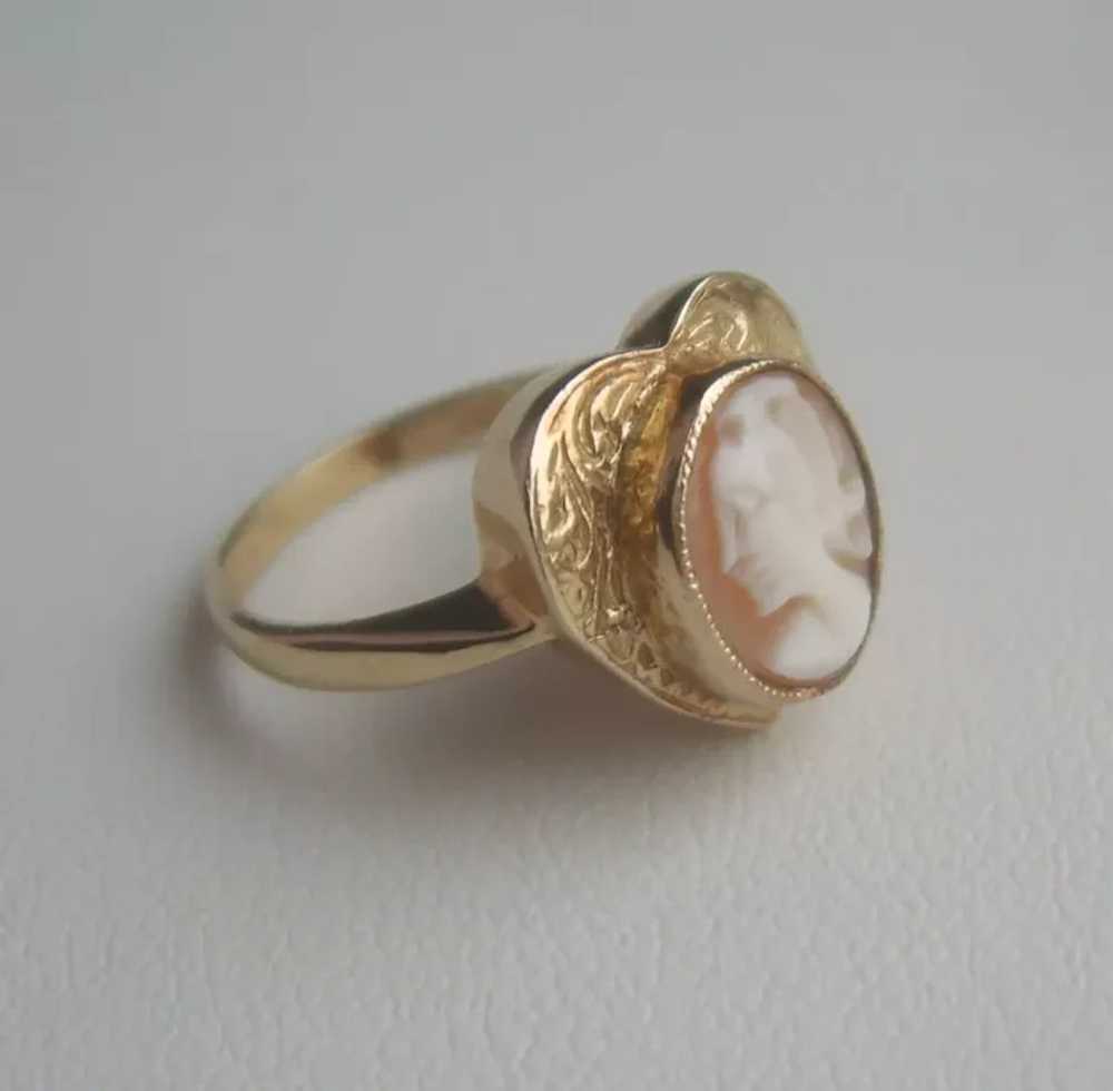 Vintage Gold on Sterling Silver Heart Shaped Ring… - image 5