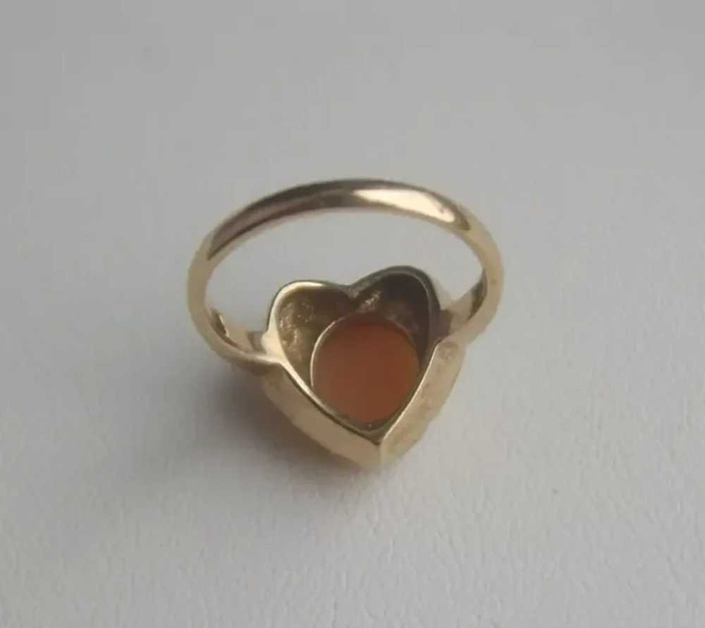 Vintage Gold on Sterling Silver Heart Shaped Ring… - image 7