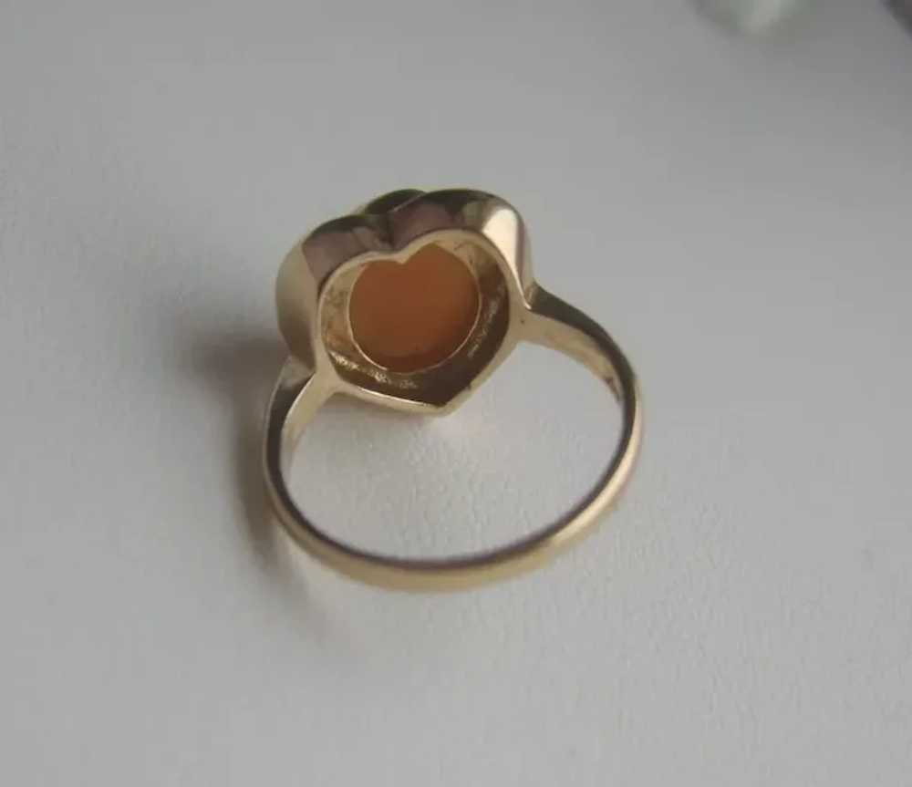Vintage Gold on Sterling Silver Heart Shaped Ring… - image 8