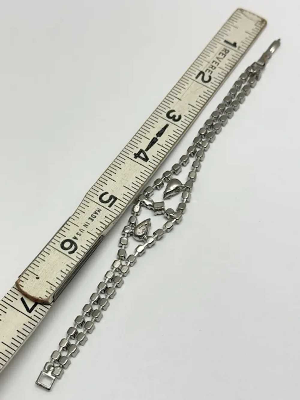 Vintage two rhinestone chain bracelet - image 4