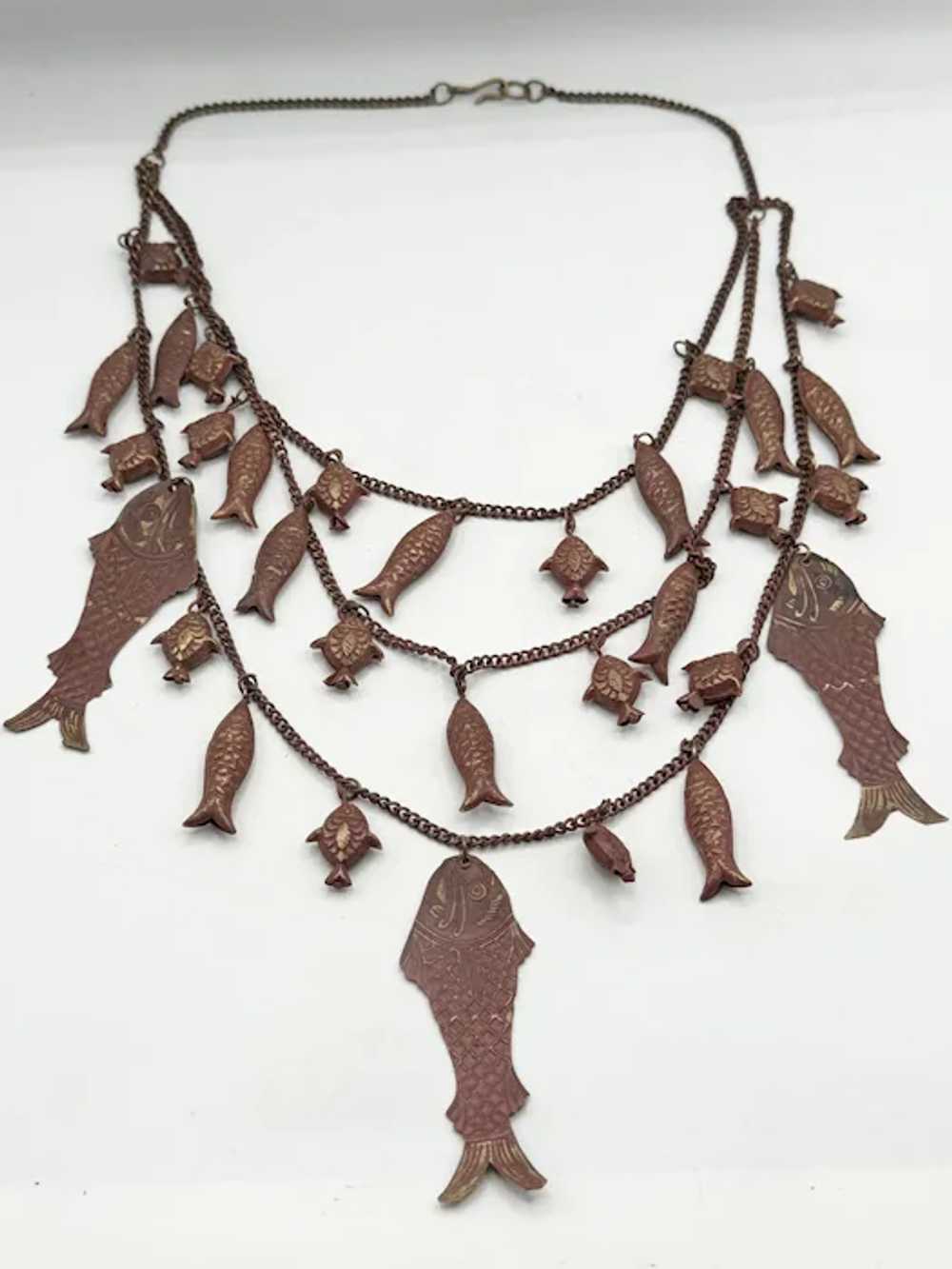 Vintage fetish charm fish necklace - image 2