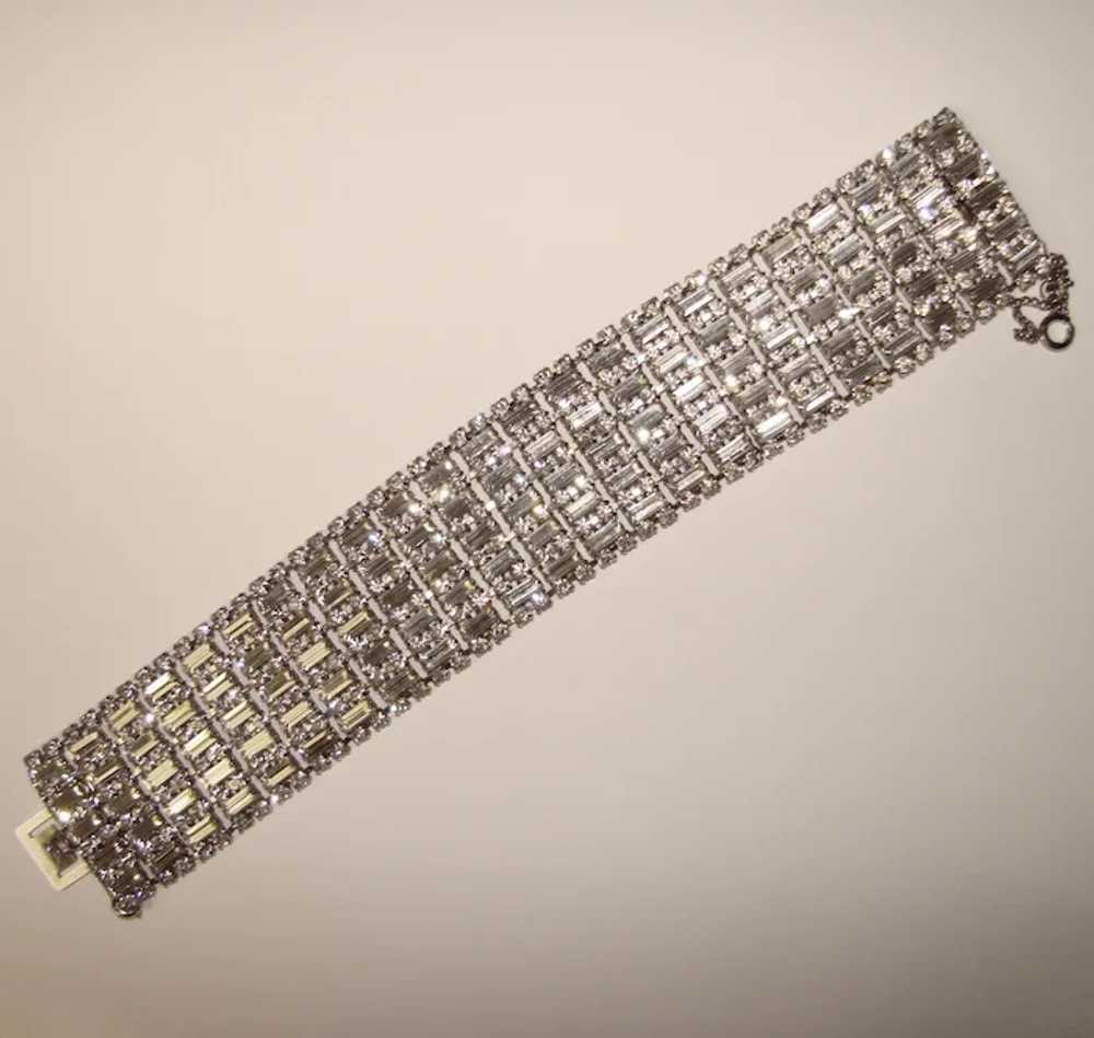 Fabulous WIDE Clear Baguette Rhinestone Vintage B… - image 2