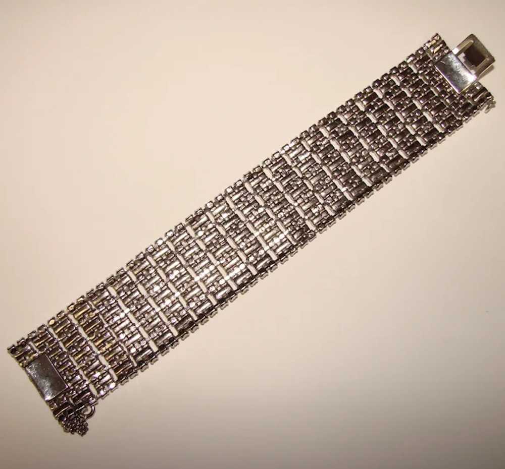 Fabulous WIDE Clear Baguette Rhinestone Vintage B… - image 3