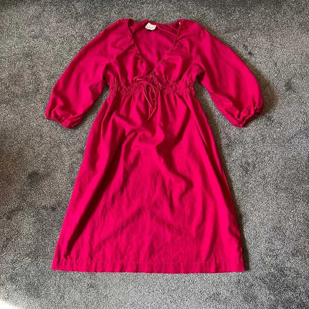 Pink peasant style midi dress - image 2