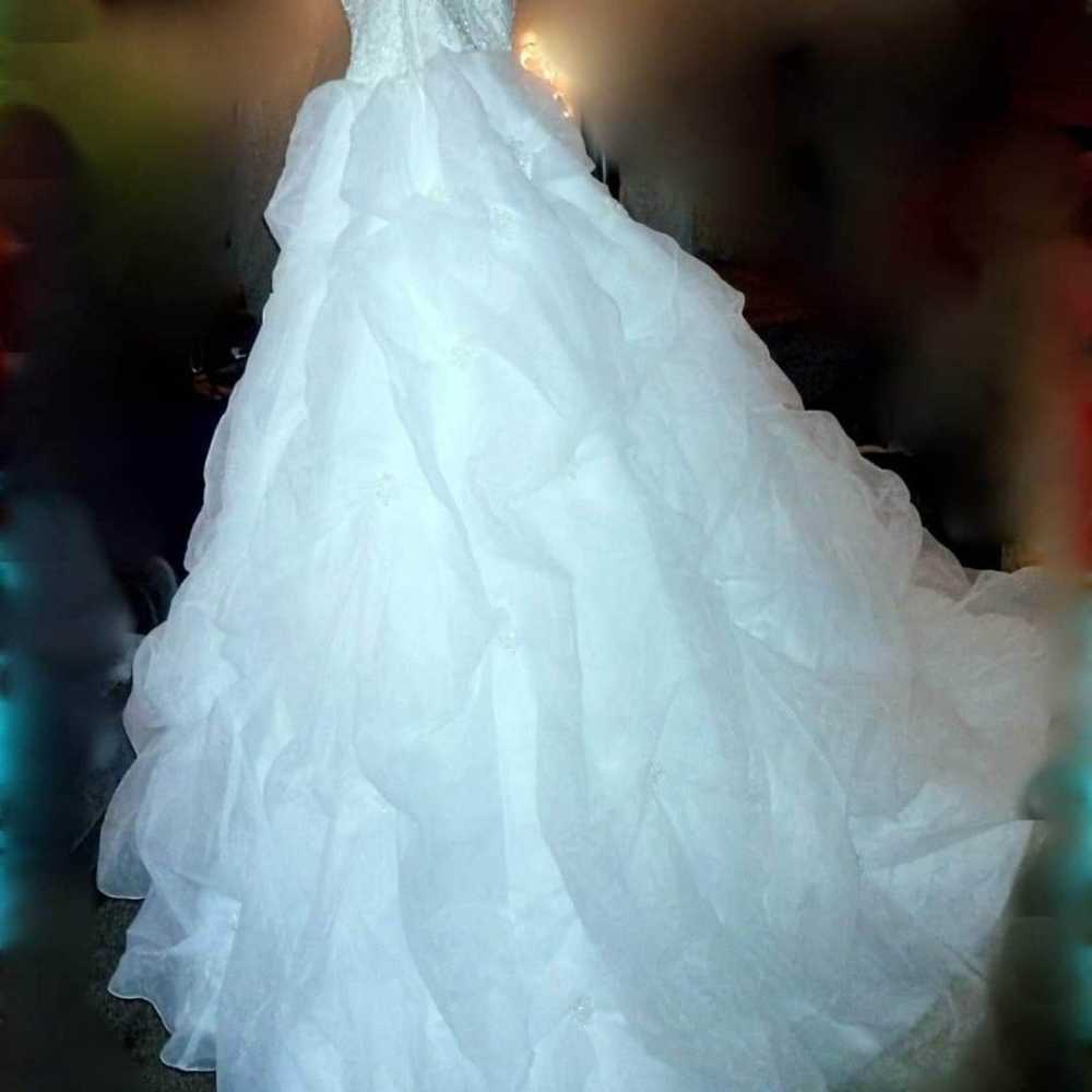 David Bridal Wedding dress, strapless, white, sz2 - image 4