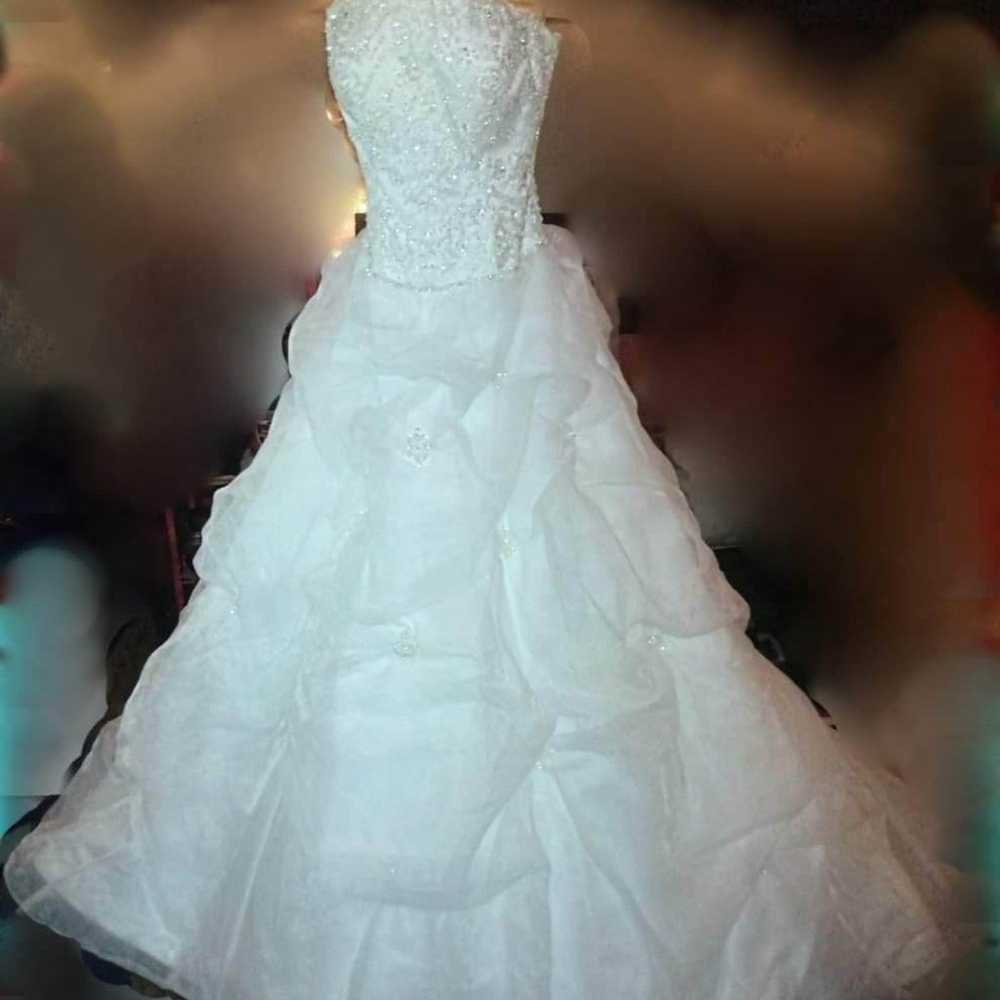 David Bridal Wedding dress, strapless, white, sz2 - image 5