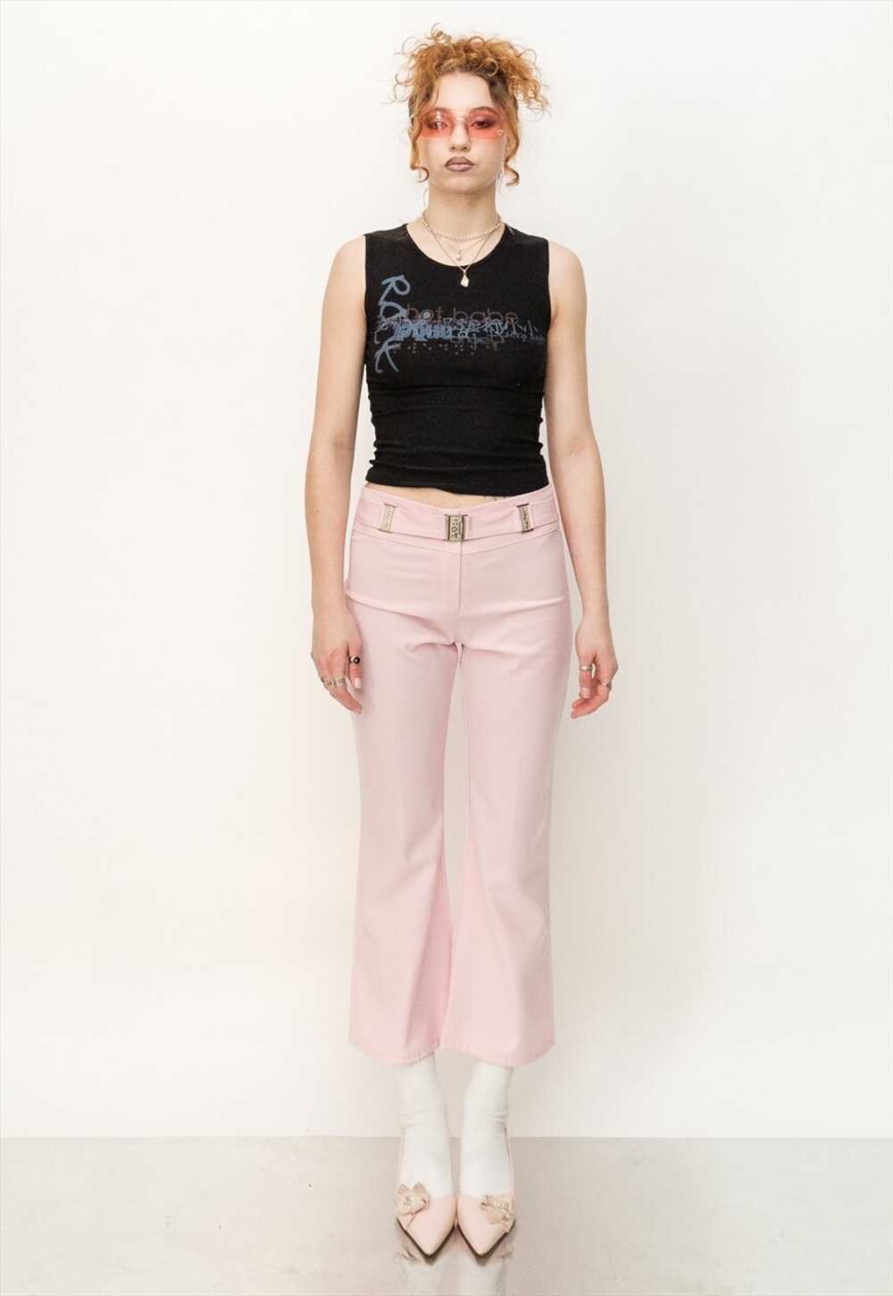 Vintage Y2K gorgeous cropped trousers in baby pink - image 5