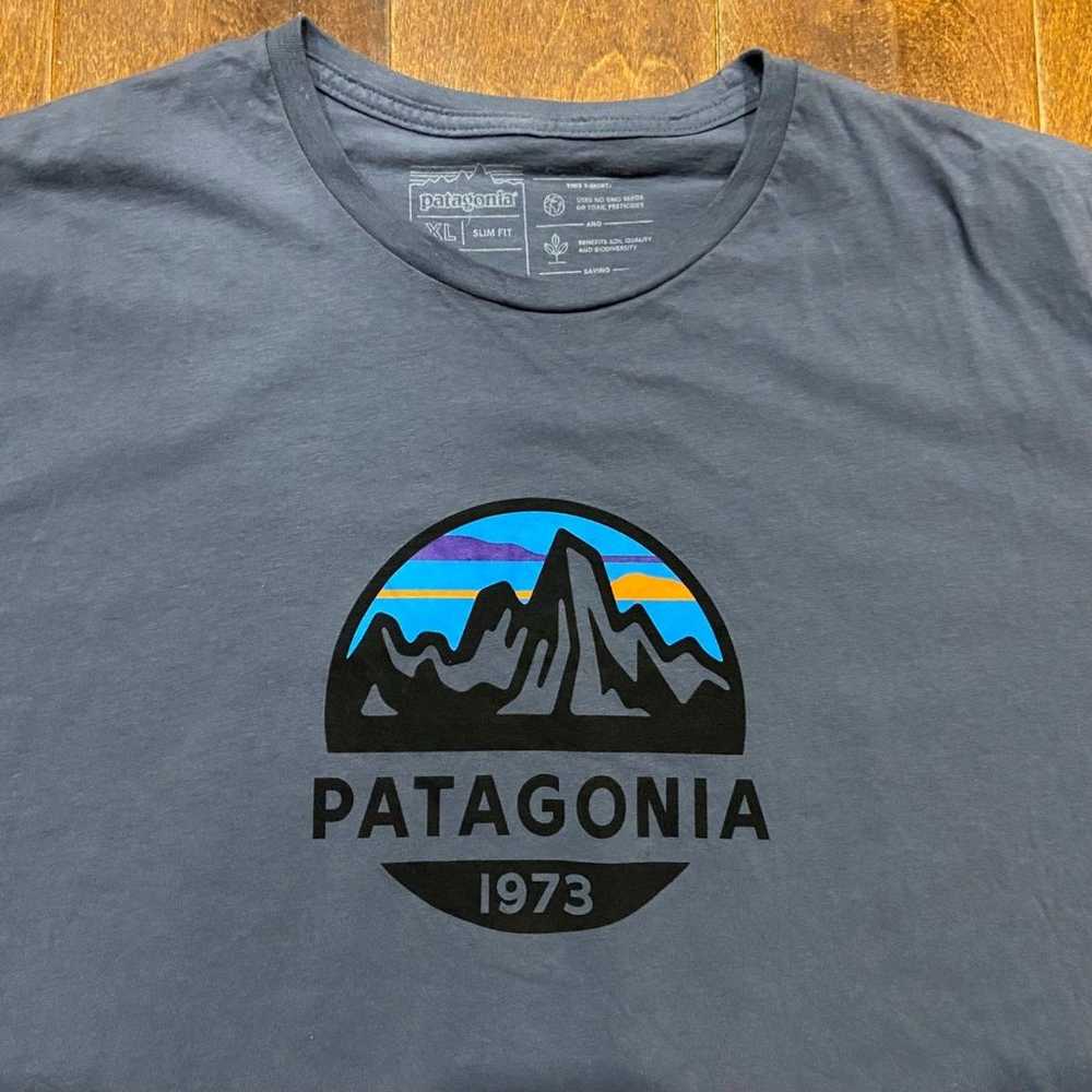 Patagonia Organic Cotton Machine Blue Mountain Lo… - image 2