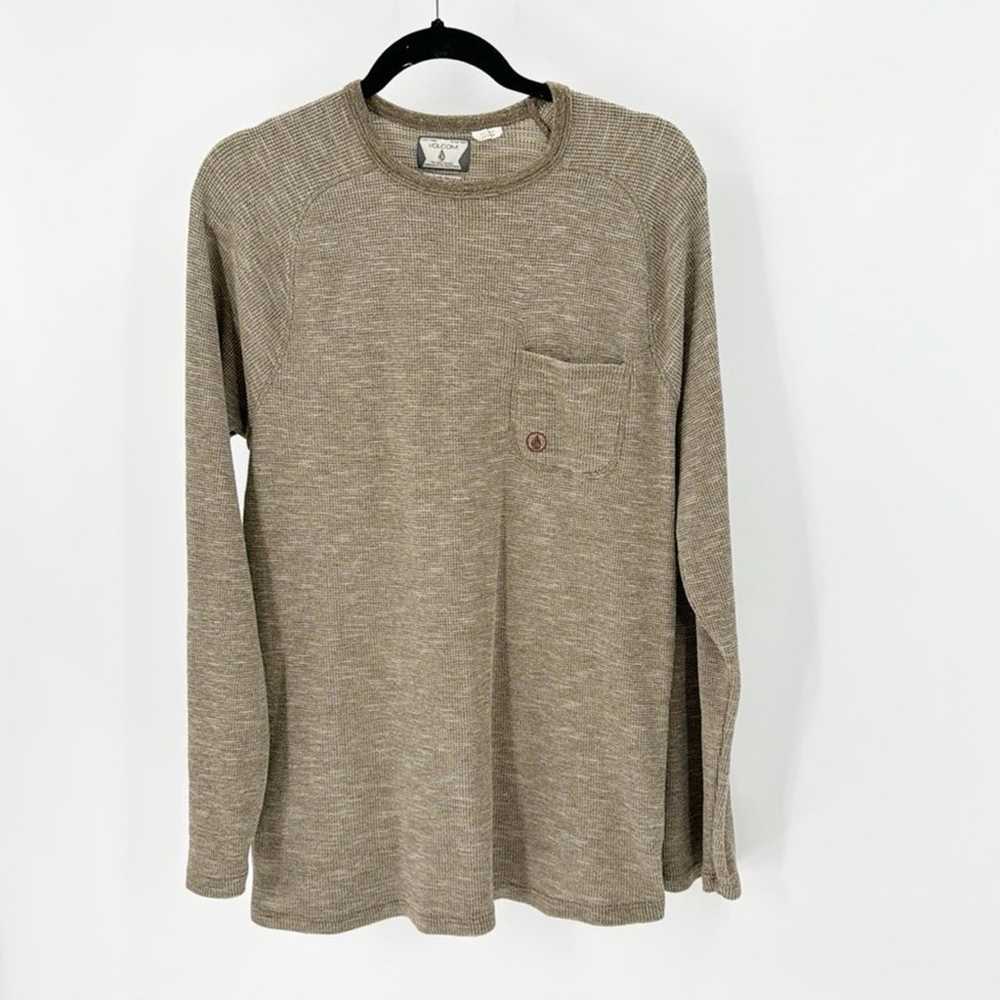 Volcom Waffle Thermal Crew Neck Pocket Pullover t… - image 1