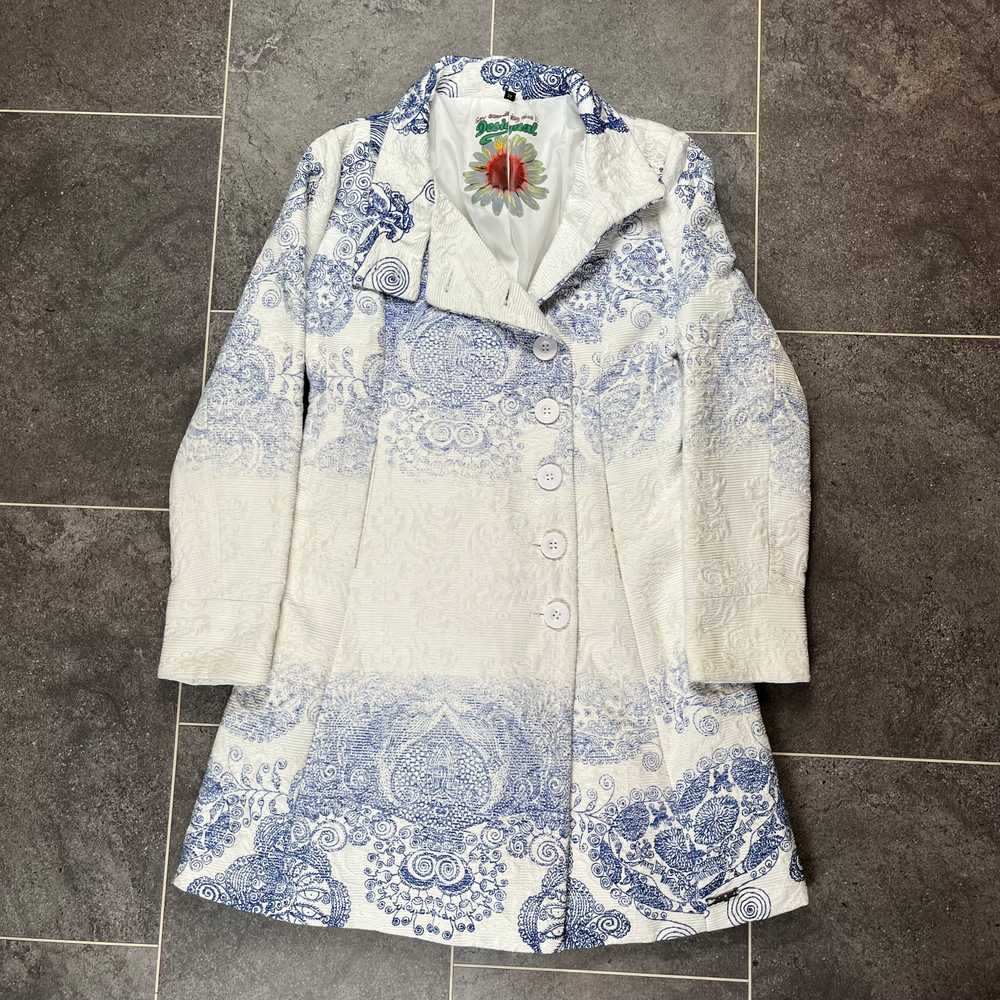 Desigual Long Over Coat Pattern Asian Style Jacke… - image 1
