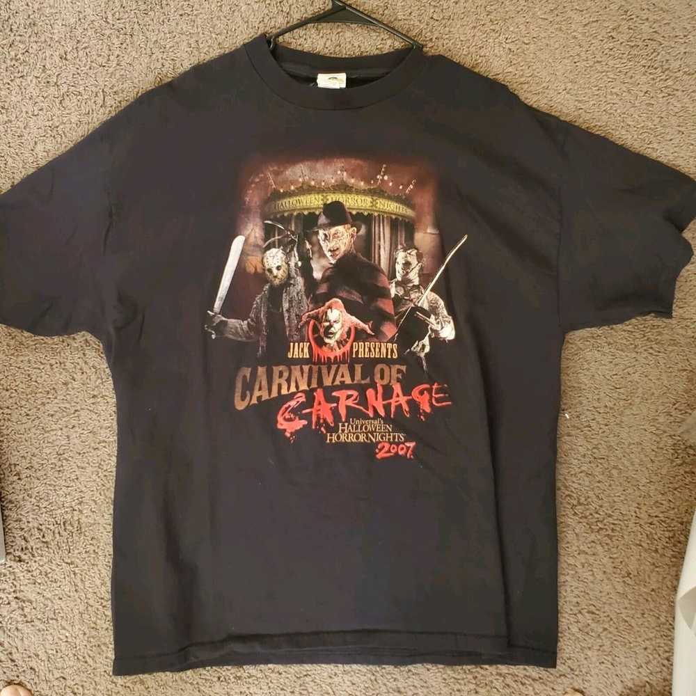 Vintage 2007 Halloween Horror Nights Shirt XL Car… - image 1