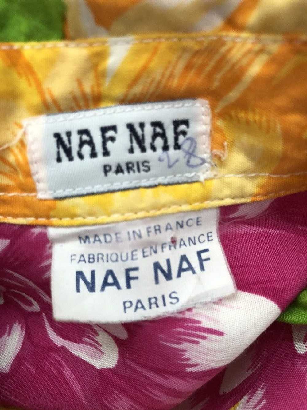 Art × Hawaiian Shirt Vintage NAF NAF PARIS Border… - image 10