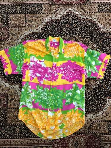 Art × Hawaiian Shirt Vintage NAF NAF PARIS Border… - image 1