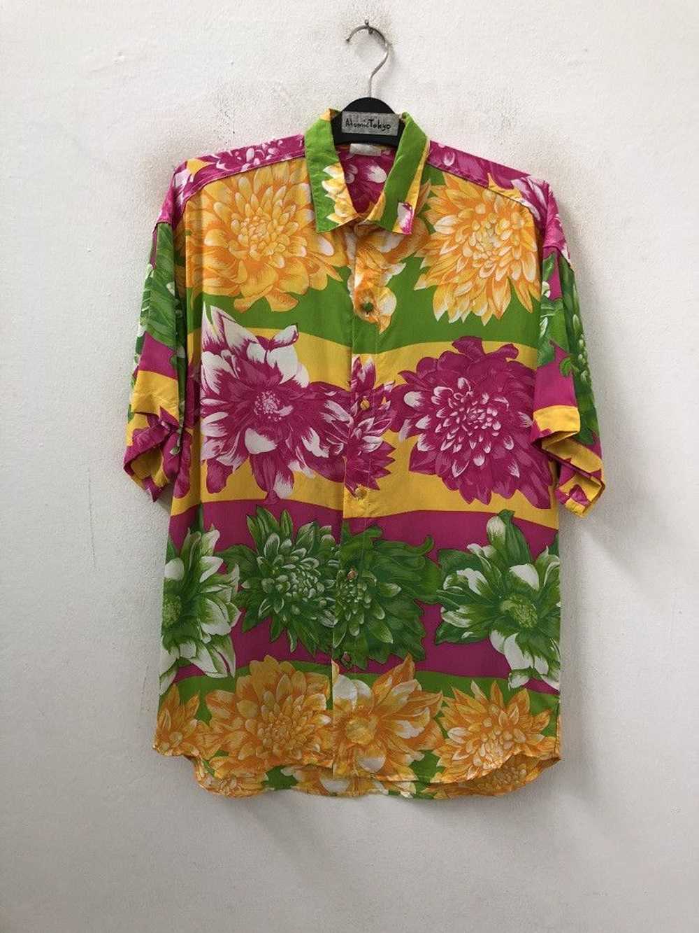 Art × Hawaiian Shirt Vintage NAF NAF PARIS Border… - image 3