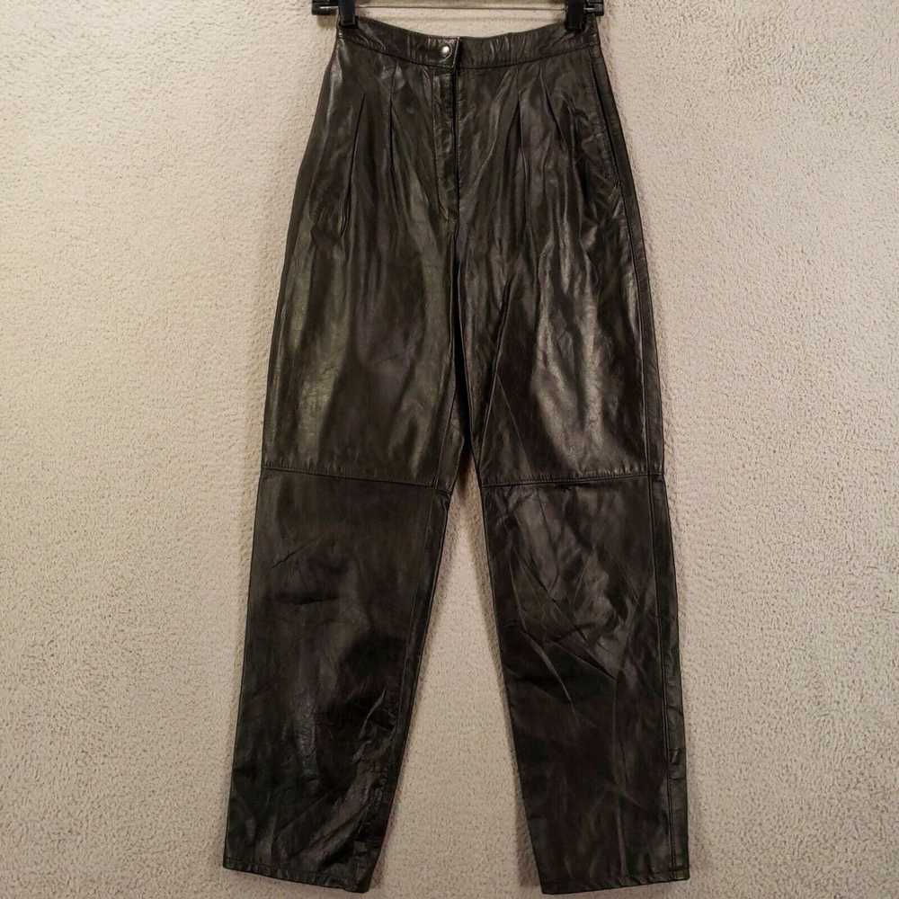 HIGH Vintage Comint Leather Pants Womens 6 Junior… - image 1