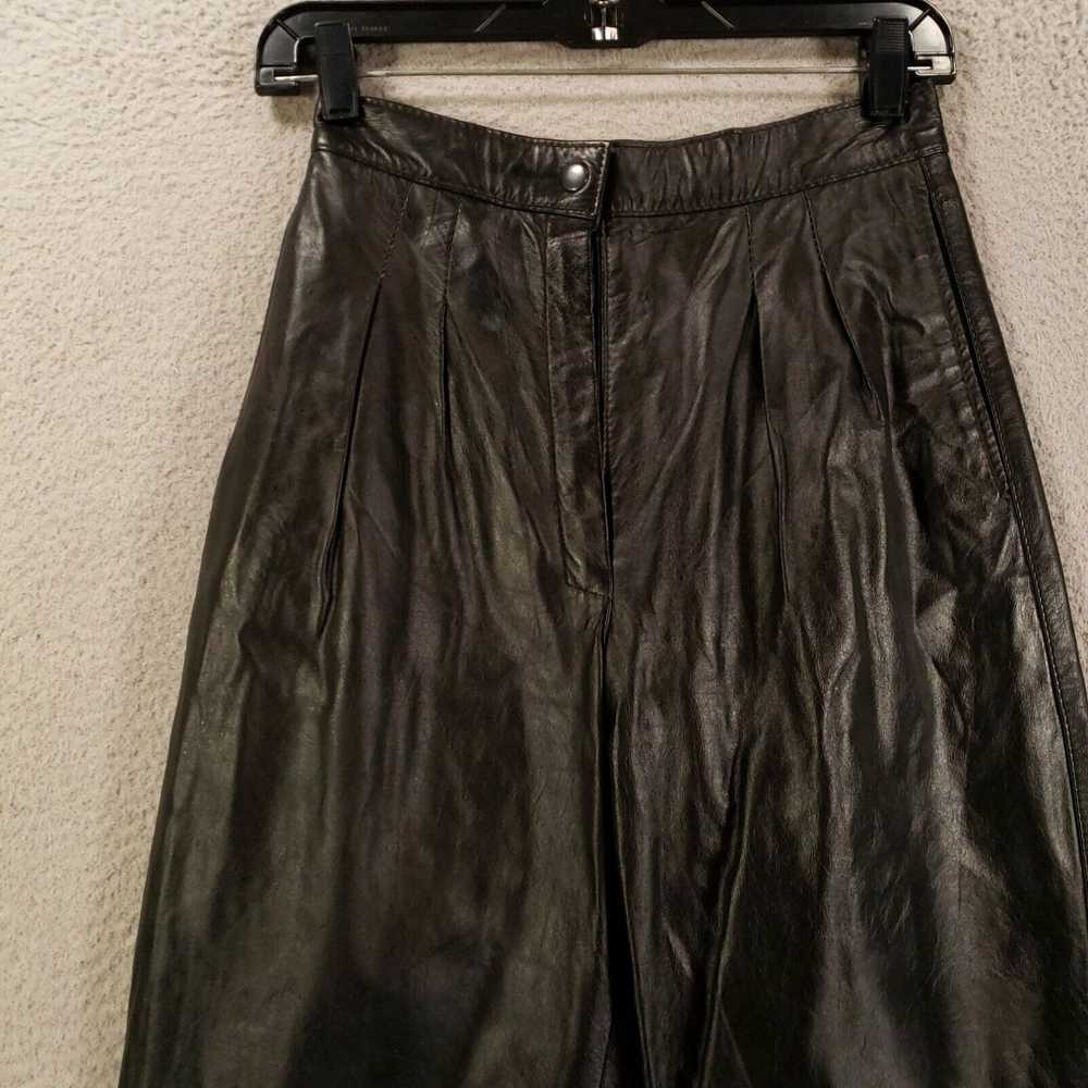 HIGH Vintage Comint Leather Pants Womens 6 Junior… - image 3