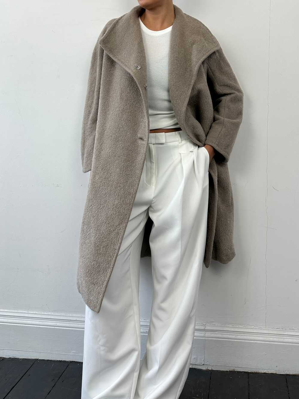 Max Mara Alpaca Wool Belted Wrap Coat - S/M - image 3