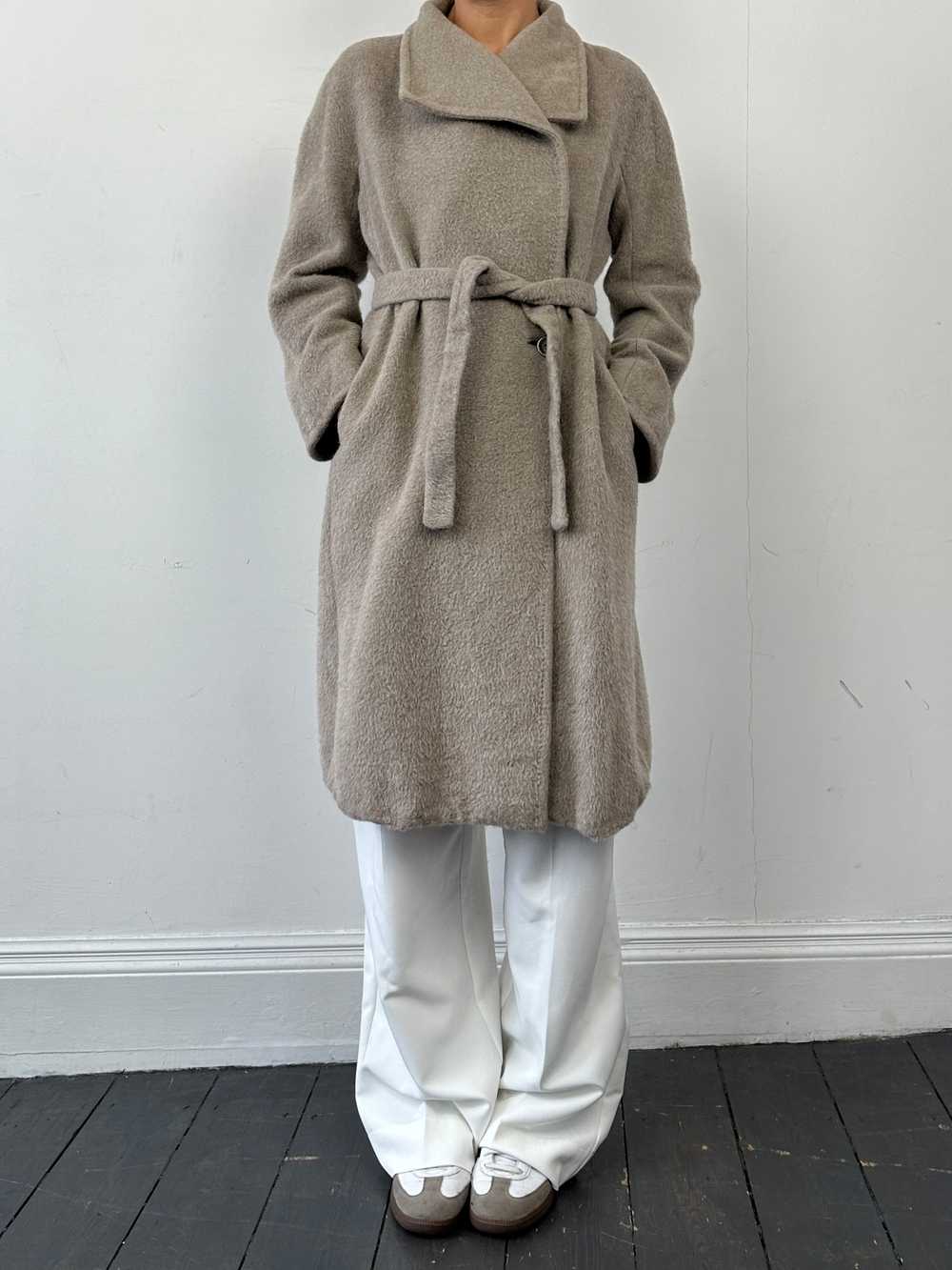 Max Mara Alpaca Wool Belted Wrap Coat - S/M - image 4