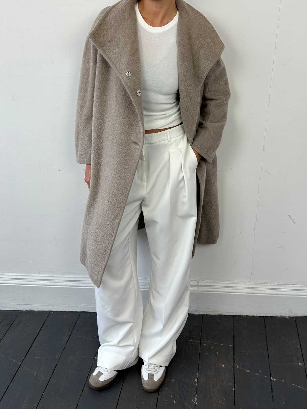 Max Mara Alpaca Wool Belted Wrap Coat - S/M - image 5