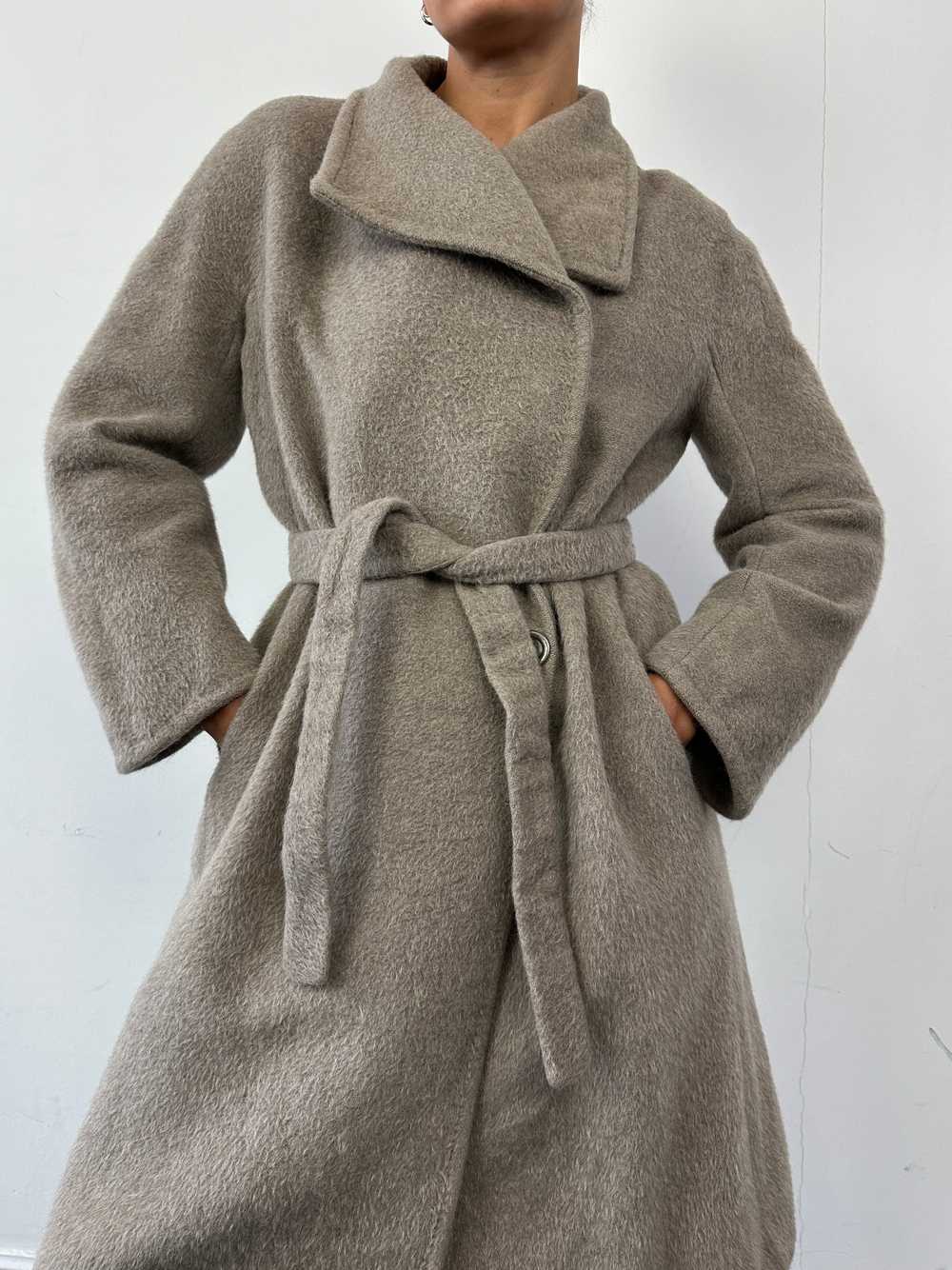 Max Mara Alpaca Wool Belted Wrap Coat - S/M - image 6