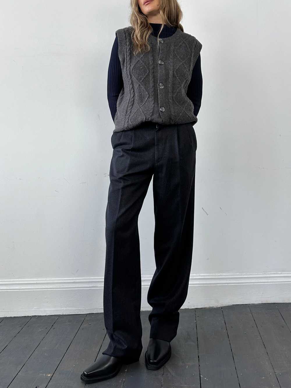 Burberry Pure Wool Straight Leg Pleated Trousers … - image 1