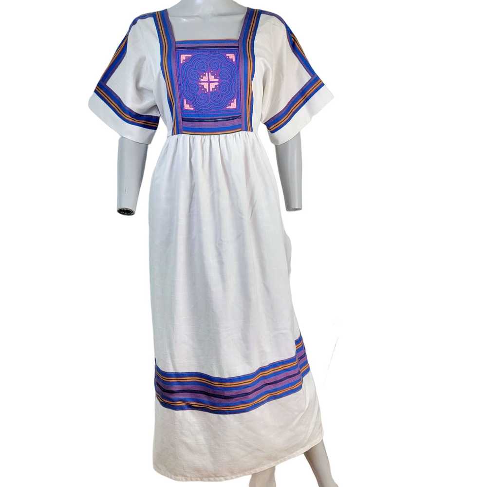 Vintage Vintage 70s Bohemian Midi Dress Women Lar… - image 1