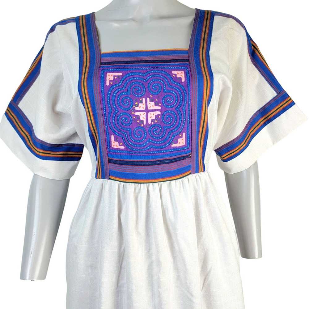 Vintage Vintage 70s Bohemian Midi Dress Women Lar… - image 2