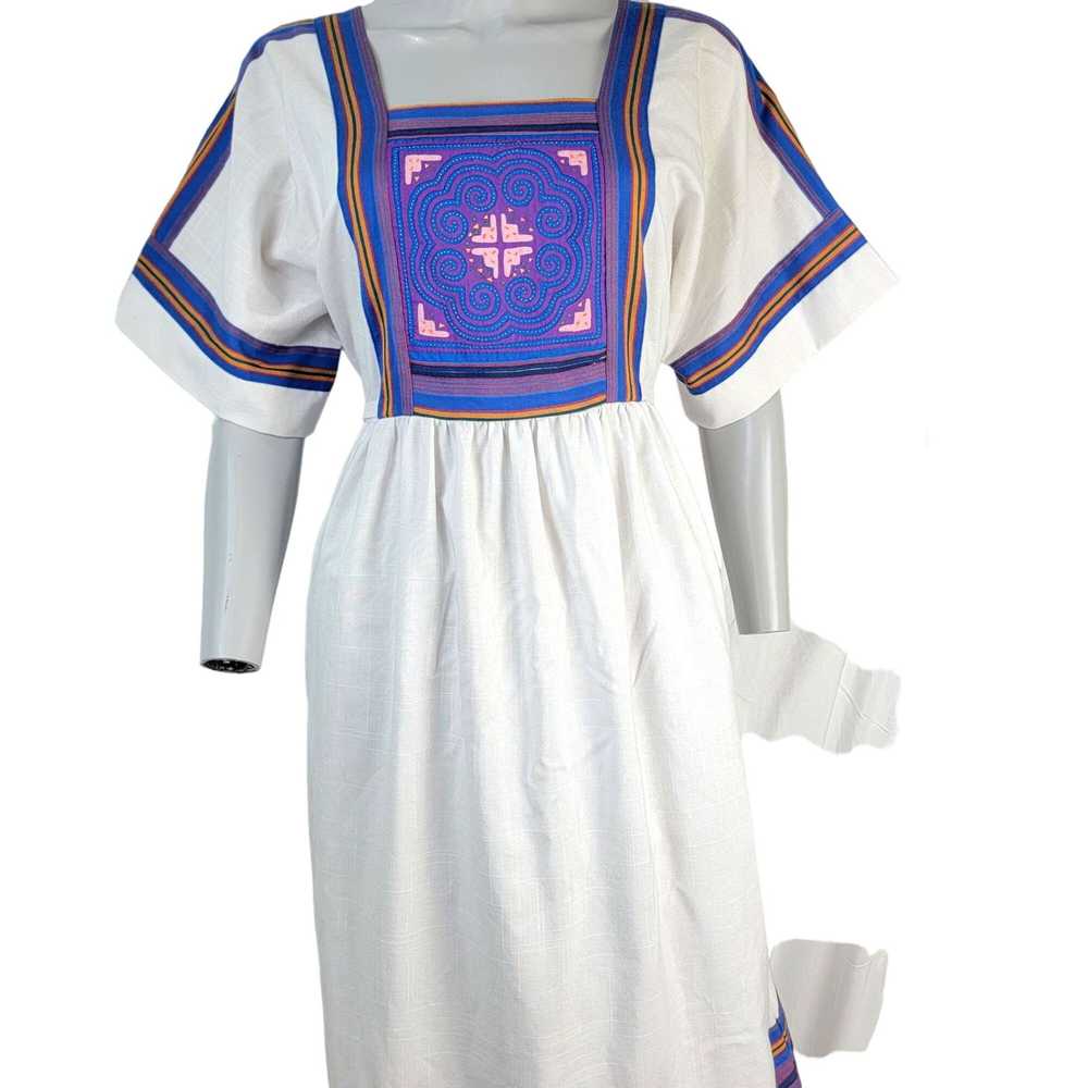 Vintage Vintage 70s Bohemian Midi Dress Women Lar… - image 6