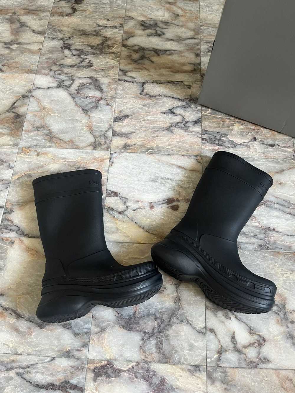 Balenciaga × Streetwear Balenciaga Croc Boots Bla… - image 3