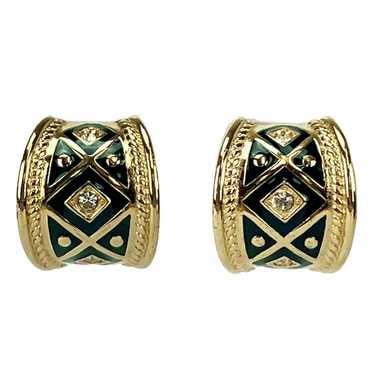 Burberry BURBERRY Earrings Moss Green Plated GP G… - image 1