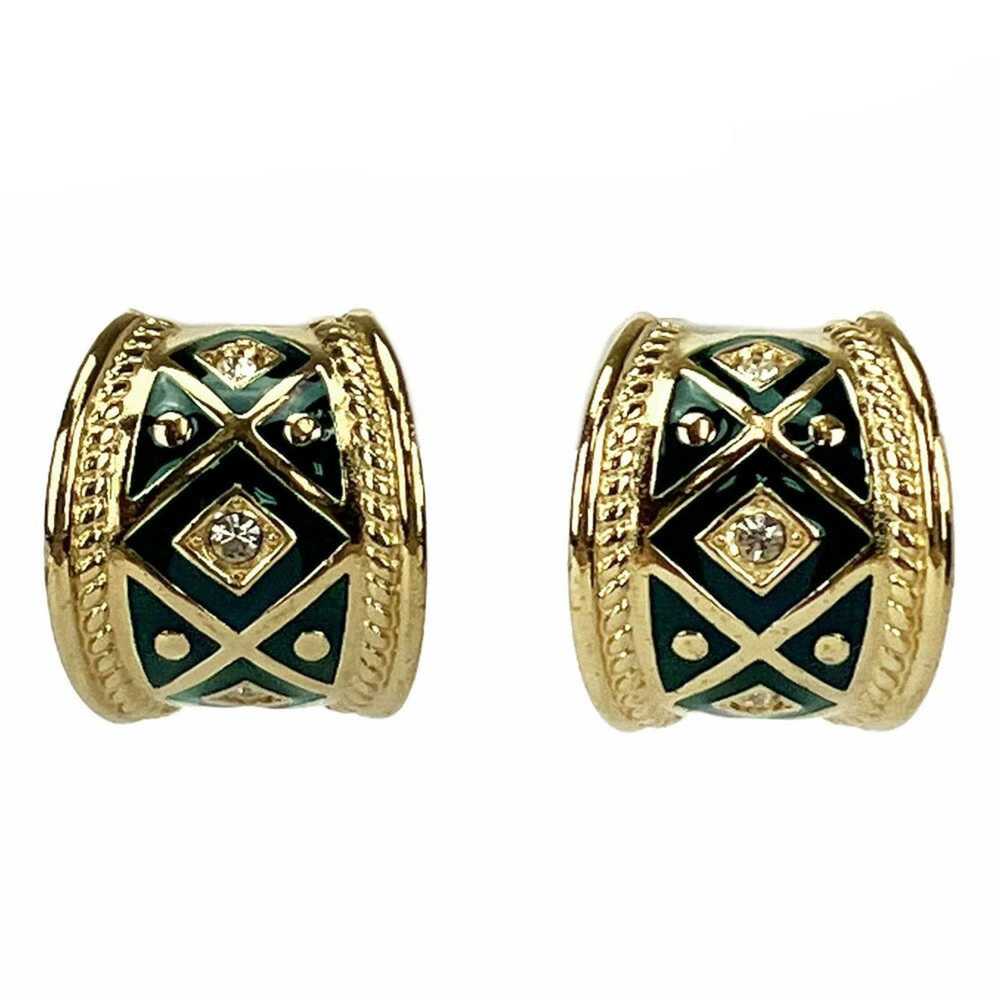 Burberry BURBERRY Earrings Moss Green Plated GP G… - image 9