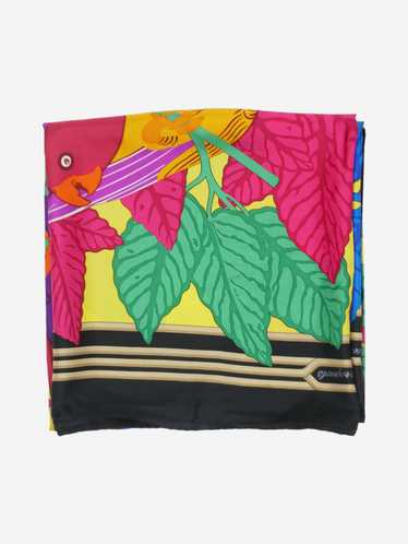 Hermes Multicoloured bird printed scarf