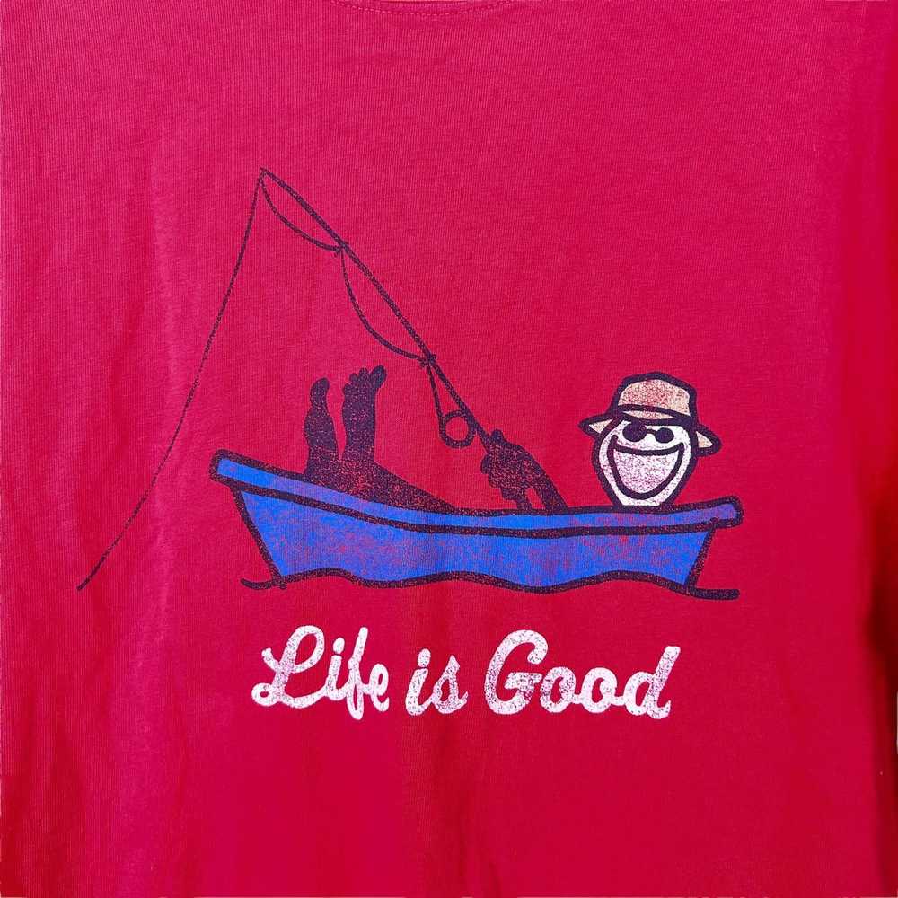 Life Is Good Life is Good Red Fishing Short Sleev… - image 2