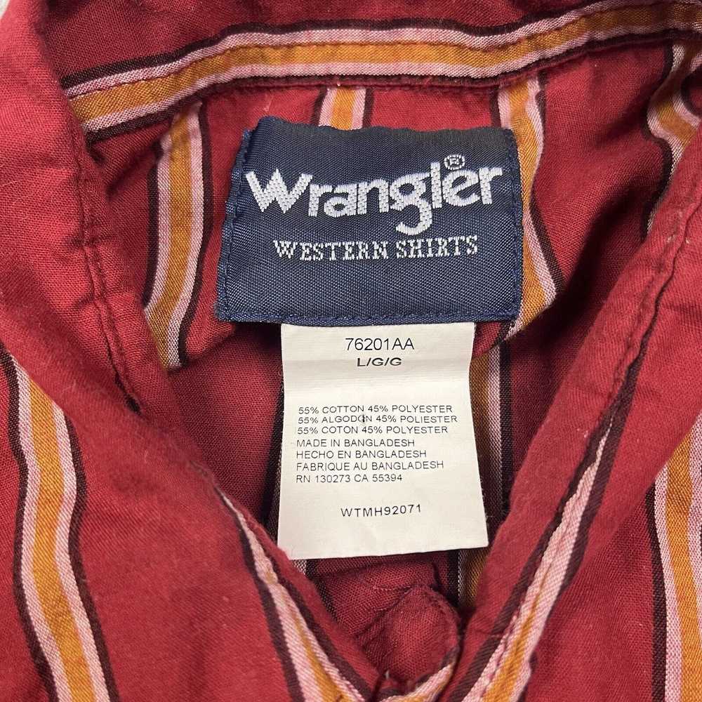 Wrangler Wrangler Western Shirt Men's L Red Orang… - image 3